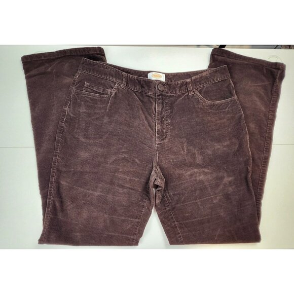 Talbots Corduroy Pants Size 12 /14 Chocolate Brown Straight Leg Mid Rise 34 x 31 - Picture 2 of 8